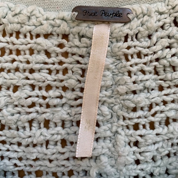 Free People Songbird Popcorn Pullover Sweater Aqua Size Medium - Picture 5 of 8